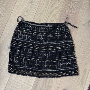 Yumi Kim Black Beaded Mini Skirt – Embellished Statement Skirt